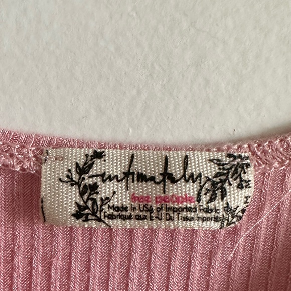 Intimately Free People Light Pink Dainty Ruffle Peplum Tank Top Size Medium EUC - Picture 5 of 7